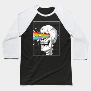 Rainbow Skull Blast Baseball T-Shirt